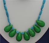 GEMSTONES BEADED NECKLACES TURQOISE ,QT133 by World of Watches and Gems