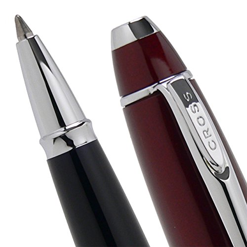 Cross Special Distinctively Dapper-affinnity Crimsonly Royal Red and Cross Signature Mid Ring with Black Gel Ink Rollerball Pen