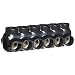 Morris Products 97656 Multi-Cable Connector, Insulated, Dual Entry, Black, 6 Ports, 350 - 6 Wire Range, 5/16" Allen Hex 6 Ports, 350 - 6 Wire Range, 5/16" Allen Hex