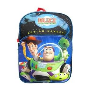 Disney Pixar Toy Story Buzz Lightyear and Woody Boys Large Black Blue School Backpack by 