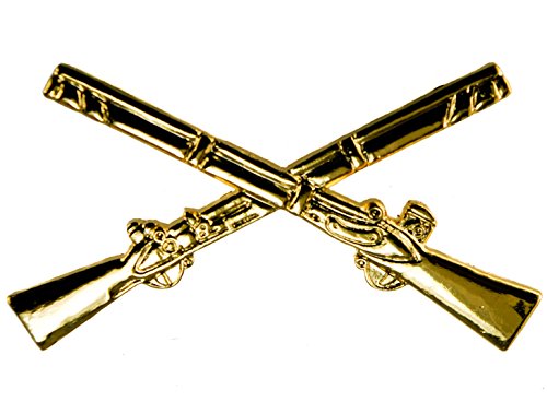 Crossed Rifles Army Infantry Gold Plated hat or lapel pin HON16058