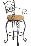 Allegra Bar Stool W/arms Brn Fx S Black
