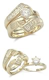 CZ Wedding Rings - Simulated Diamond Cubic Zirconia Engagement and Wedding Rings