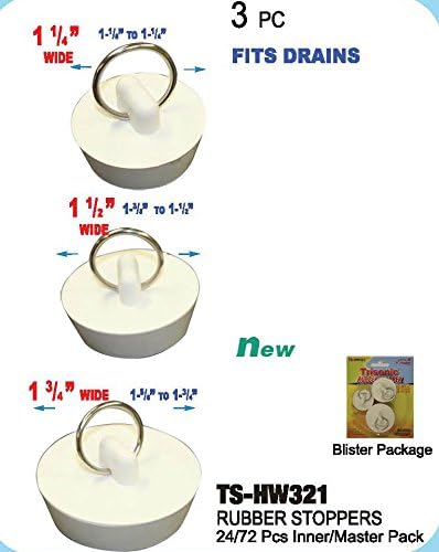 Rubber Tub Drain Stopper Bath Sink Plumb Fits Drain Set 3 Size New