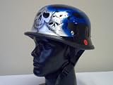 German Blue Tribal Flame Biker Novelty Helmet Medium