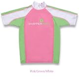 Girls UV50 Short Sleeve Rash Top - Size 3(24-36m) - Pink/Green/White