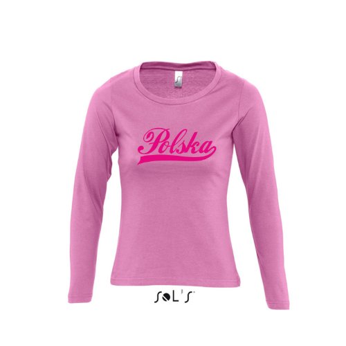 Polen Oldschool Polska LÄNDERSHIRT EM / WM FAN Trikot – Damen Langarm Longsleeve T-Shirt S-XL , Orchid pink – pink , S
