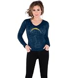 Touch by Alyssa Milano San Diego Chargers Women's Burnout Thermal Long Sleeve T-Shirt Extra Small