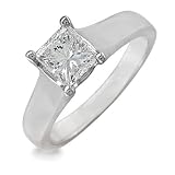 Princess Cut Diamond Solitaire Engagement Ring 5/8ct (GH/I1) in 14k White Gold