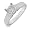Princess Cut Diamond Solitaire Engagement Ring 5/8ct (GH/I1) in 14k White Gold- Size 5