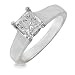 Princess Cut Diamond Solitaire Engagement Ring 5/8ct (GH/I1) in 14k White Gold