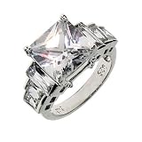 Eve's Addiction Dazzling Seven Stone CZ Engagement Ring