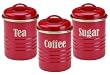 Typhoon Vintage Kit Tea, Coffee and Sugar Set, Red