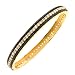 Cable Black Rhodium CZ Diamond Gold Vermeil Bangle