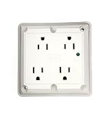 15 Amp, 125 Volt, Industrial Extra Heavy Duty Grade, 4-In-1 Receptacle, Straight Blade, Grounding, Surge with Indicator Light, Gray/Ivory/Blue/Red/White, 5480
