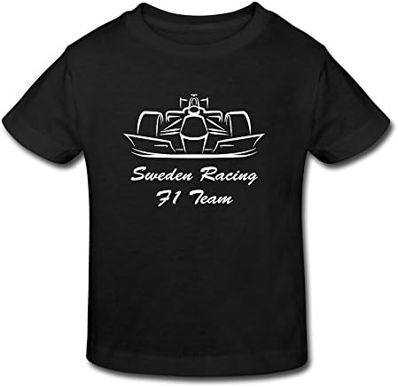 Children F1 Sweden Racing Car Tee Shirt 4 Toddler Black