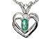 0.27 cts Genuine Emerald and Diamond Heart Pendant - 14kt White or Yellow Gold