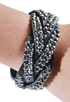 More information about Rhinestone and Leather Braid Bracelet Rhinestone and Leather Braid Bracelet