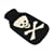 Present Time Hot Water bottle skully design length 30cm 750cl black skull