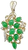 14KT Yellow Gold Jade & Diamond Pendant
