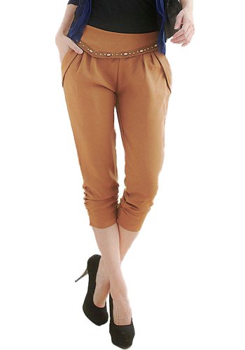 (ゴールドジャパン)Goldjapan 大きいサイズ レディース パンツ クロップドパンツ ウエストゴム ズボン