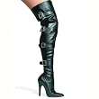 5 Inch Sexy High Heel Boot Thigh High Boot With Buckles And Inner Zipper Stretch