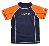 Nautica Infant Boys Print Rash Guard Navy Blue Swim Top/T-Shirt 12M 18M 24M - 18 M