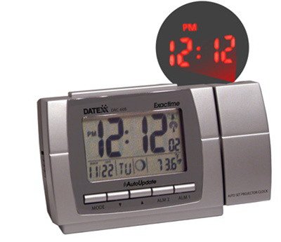 Datexx DRC-608 - LCD Projection Alarm Clock , Red Projection light with Radio Control , adaptor
