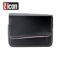 icon Black Leather w/ Pink Stitching Digital Camera Case for Canon Powershot SD770 IS, SD780 IS, SD790 IS, SD800 IS, SD870 IS, SD880 IS, SD960 IS, SD970 IS, SD1000, SD1100 IS & SD1200 IS