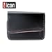 icon Black Leather w/ Pink Stitching Digital Camera Case for Sony Cyber-Shot DSC-T99, W350, W560, WX5, WX9, WX10