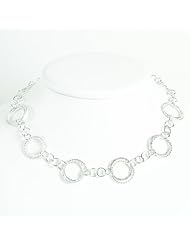 Sterling Silver Fancy Necklace. Metal Weight- 64g. 42in long Chain.