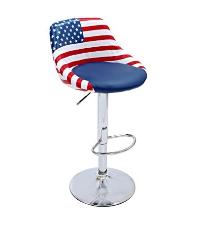 TrendyItalia Set Sgabello Da Bar 2 pezzi Sam Bianco/Blu/Rosso