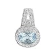 14K White Gold Aquamarine and Diamond Pendant