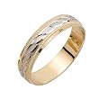14K Two Tone Gold and White Wedding Band Width 5.0mm