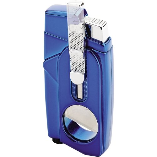 Vector XCaliber Dual-Torch Flame Cigar Cutter Lighter Blue