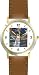 High Action Basketball Art No.1 Basketball Theme - WATCHBUDDY  DELUXE TWO-TONE THEME WATCH - Arabic Numbers - Brown Leather Strap-Size-Large ( Men's Size or Jumbo Women's Size )