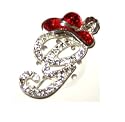 Red Hat Society Rhinestone Initial "G" Pin