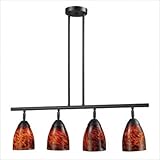 IMAGE OF Multi Fusion ELK Lighting Celina 4-Light Linear In Dark Rust And Autumn Glass