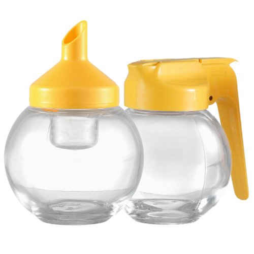 Stoha Design 024098 Milch und Zucker - Set 160 ml Kugel Glas transparent - ABS Kunststoff gelb
