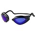CliC Adjustable Front Connect Universal Sport Goggle, Standard Size, Black Frame with Blue Lens