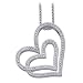 14K White Gold Diamond Heart Interlocking Necklace