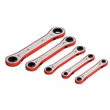 TEKTON 2205 Ratchet Box End Wrench Set, SAE, 5-Piece
