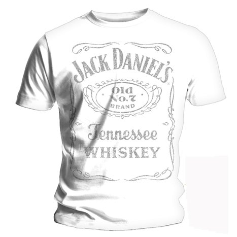 Official T Shirt JACK DANIELS Classic LOGO WHITE XL
