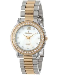Peugeot Womens 7076TT Two-Tone Swarovski Crystal Bracelet Watch
