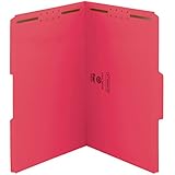Smead Fastener File Folder, 2 Fasteners, Reinforced 1/3-Cut Tab, Legal Size, Red, 50 per Box (17740)