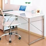 サンワダイレクト ワークデスク デザイン 高い質感のおしゃれな パソコンデスク ホワイト 100-DESK039W