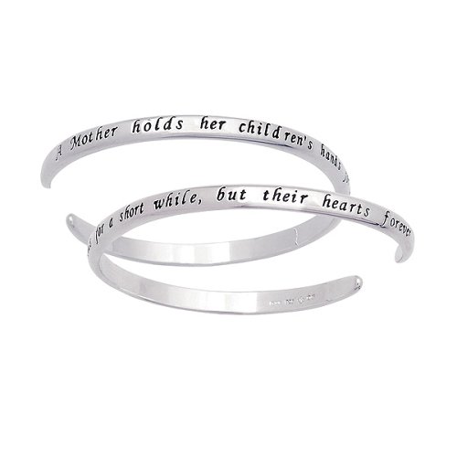 Mother's Sentiment Sterling Silver Cuff Bracelet