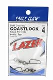 Eagle Claw Tackle Black Ball Bearing Swivel W/Coastlock Snap 144lb 2 per pk