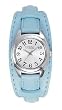 Caravelle ladies light blue leather analog watch 43L85