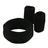 Solid Color Head and Wrist Band Set-Black W12S23E